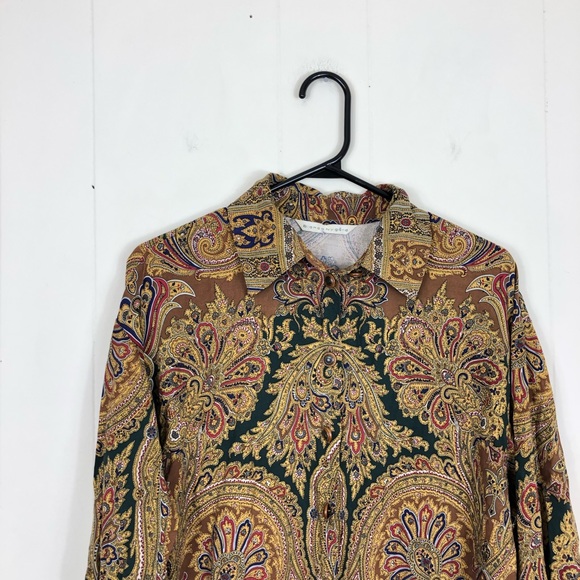 Vintage Multi Colour Paisley Print Button Down - Picture 2 of 10
